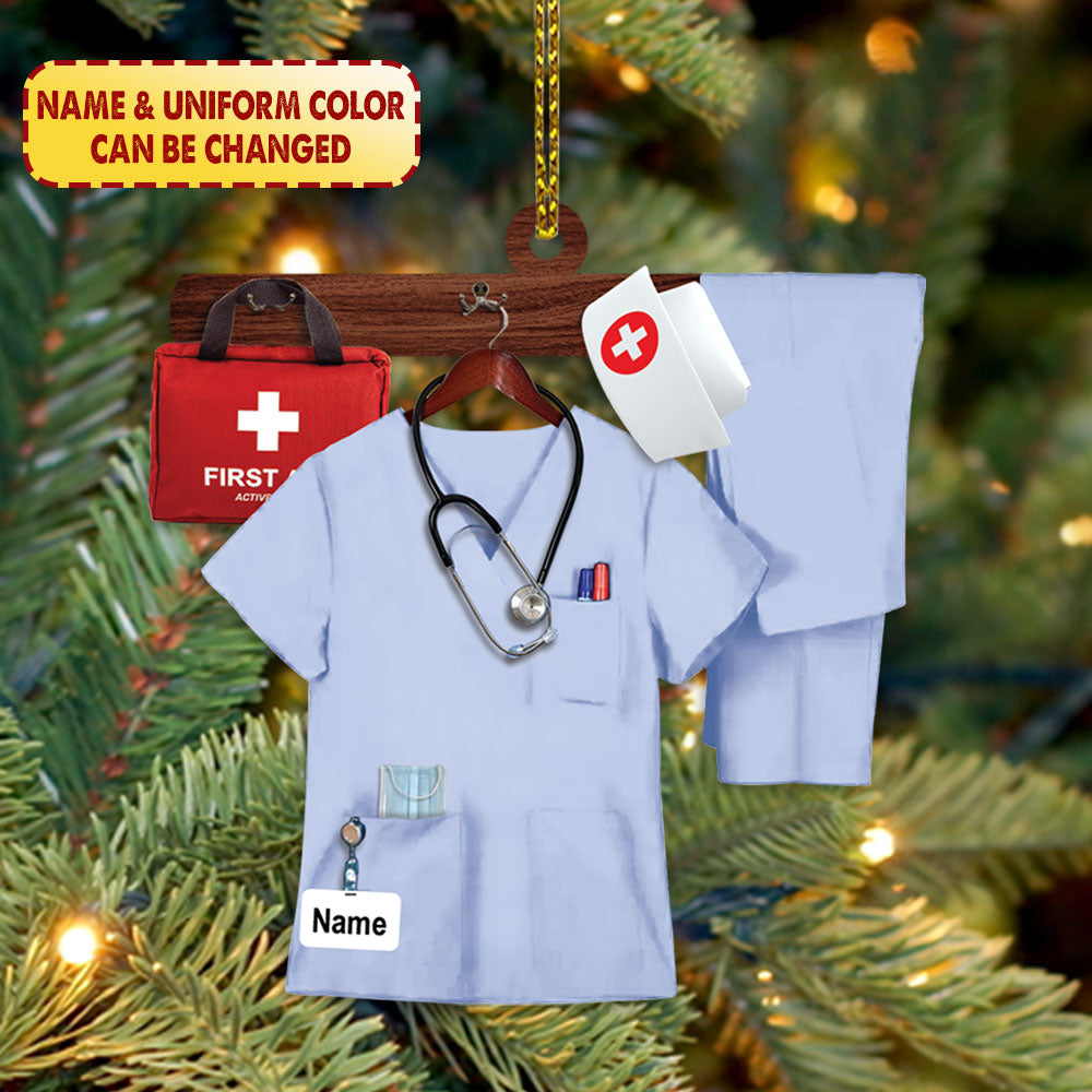 Nurse Uniform Custom Shaped Acrylic Ornament Two Sides Print, Name & Uniform Color Can Be Changed Vr2, Made By Acrylic And The 2 Sides Are The Same