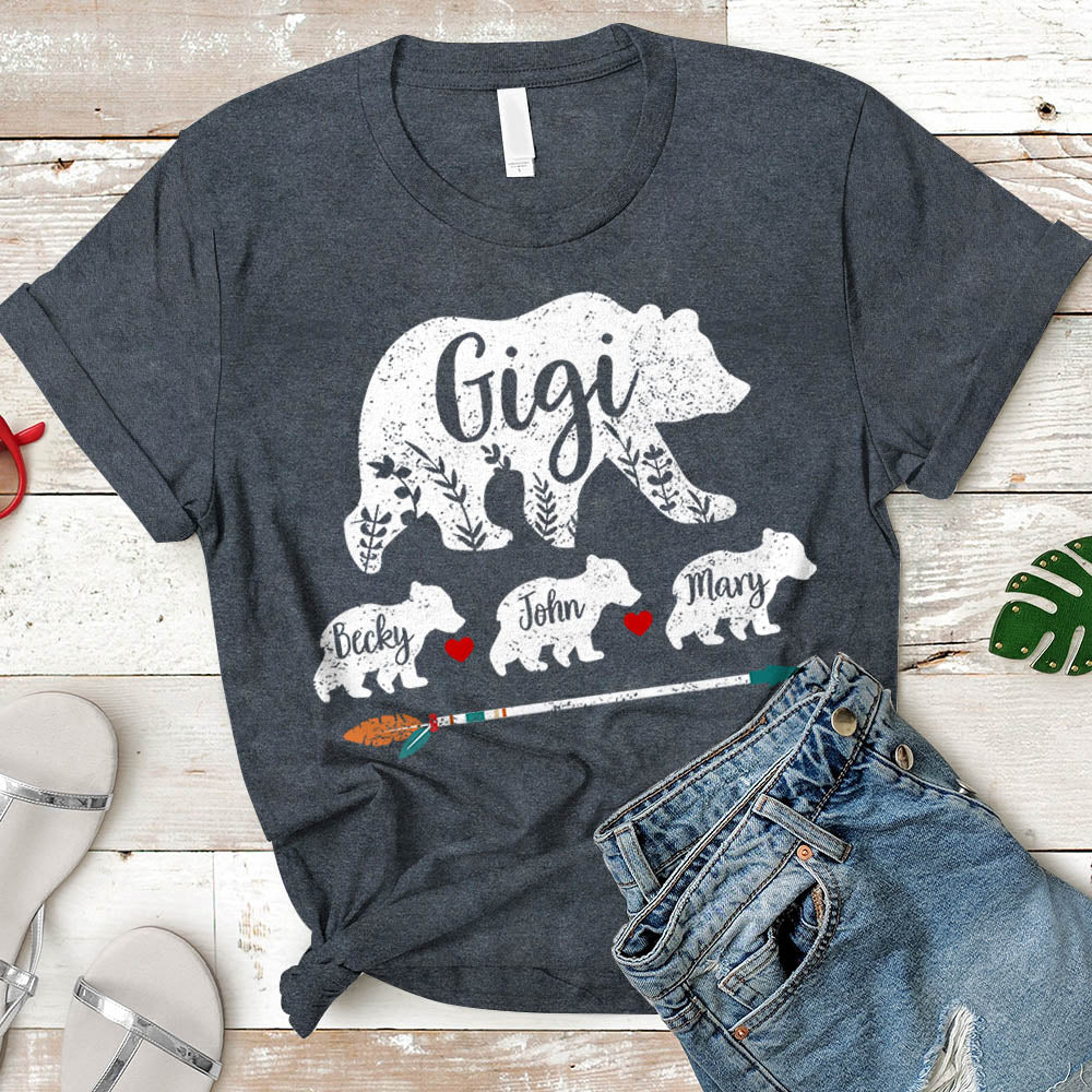 Personalized Nickname & Grandkid's Names Shirt Gigi Bear Shirt