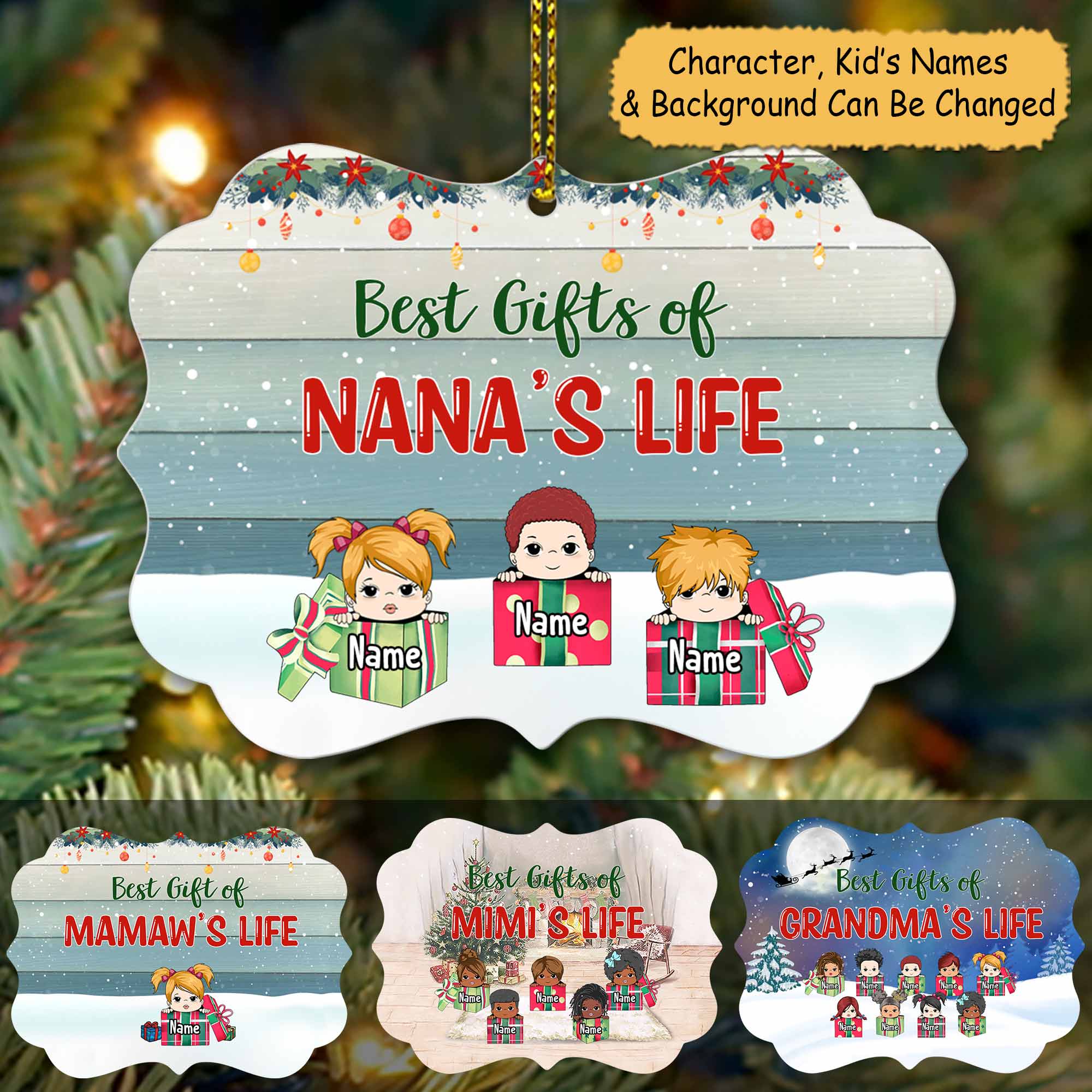 Best Gifts Of Nana's Life Personalized Christmas Medallion Ornament