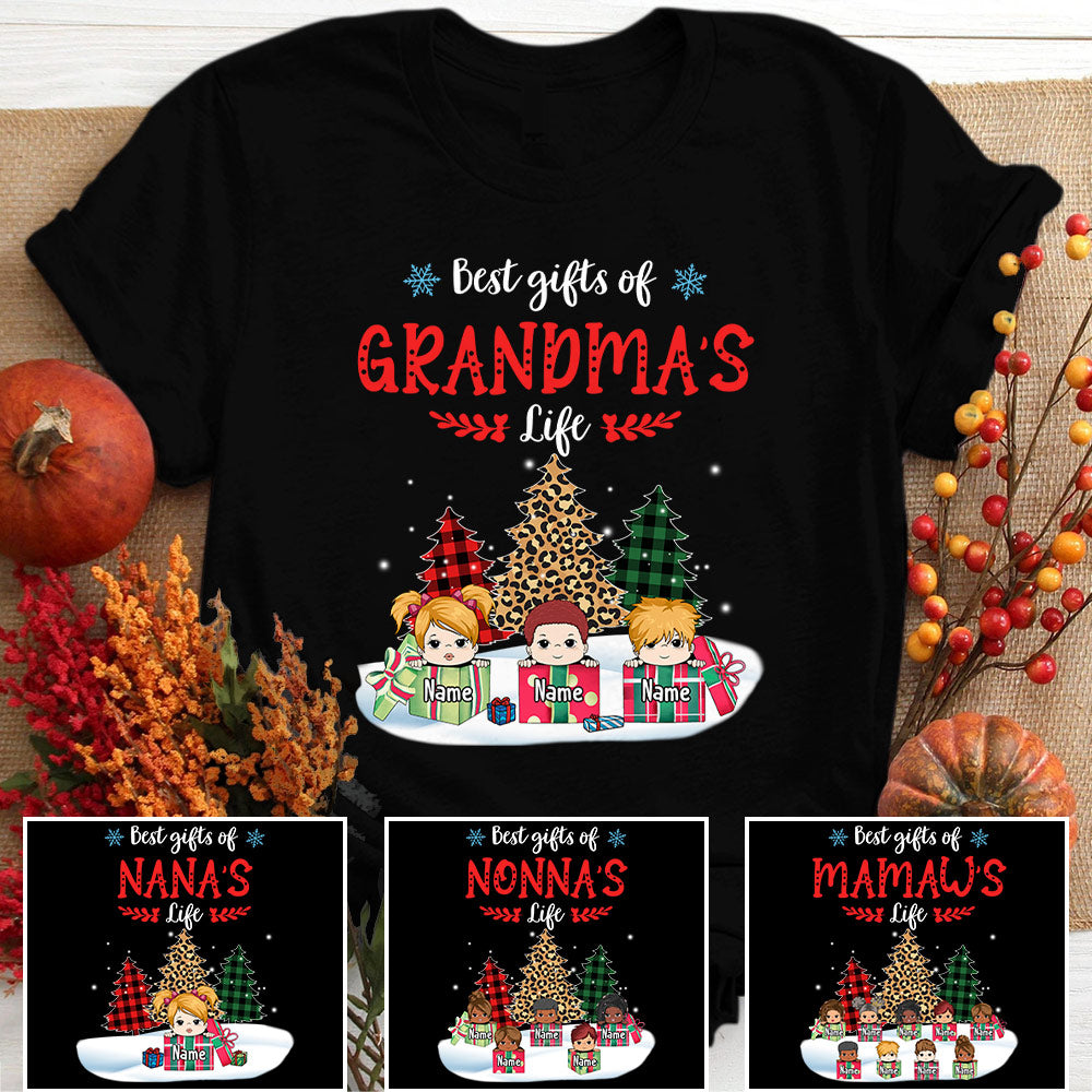 Best Gifts Of Grandma's Life Wonderful Christmas Personalized Shirt For Grandma